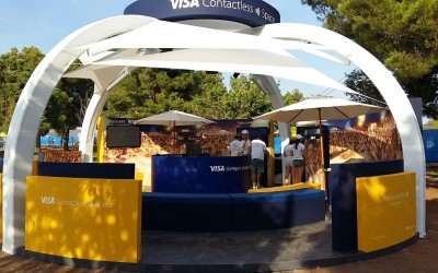 VISA EUROPE with column speakers Lynx ionic-100